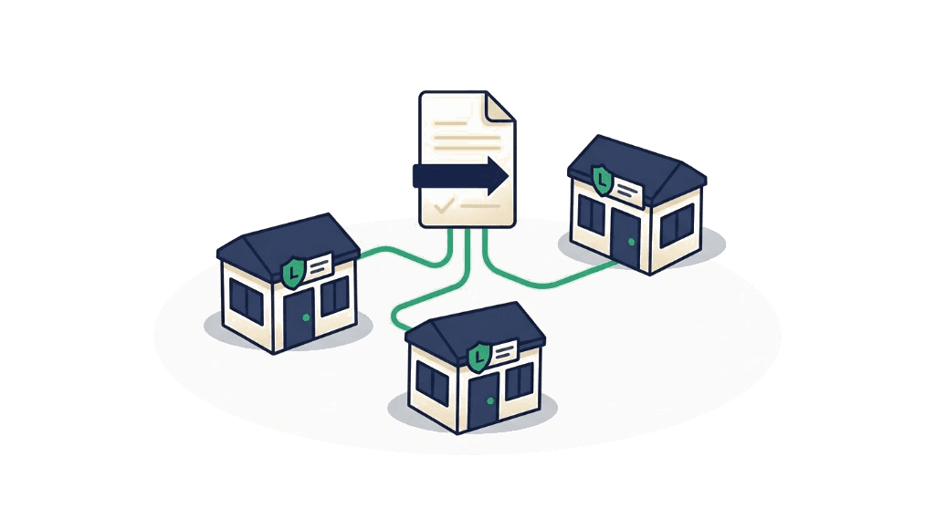 One application sent to multiple licensed commercial insurance brokerages